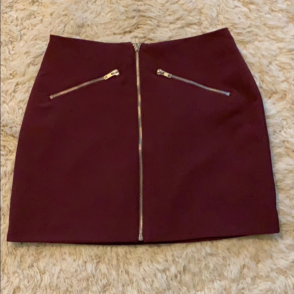 plum mini skirt
